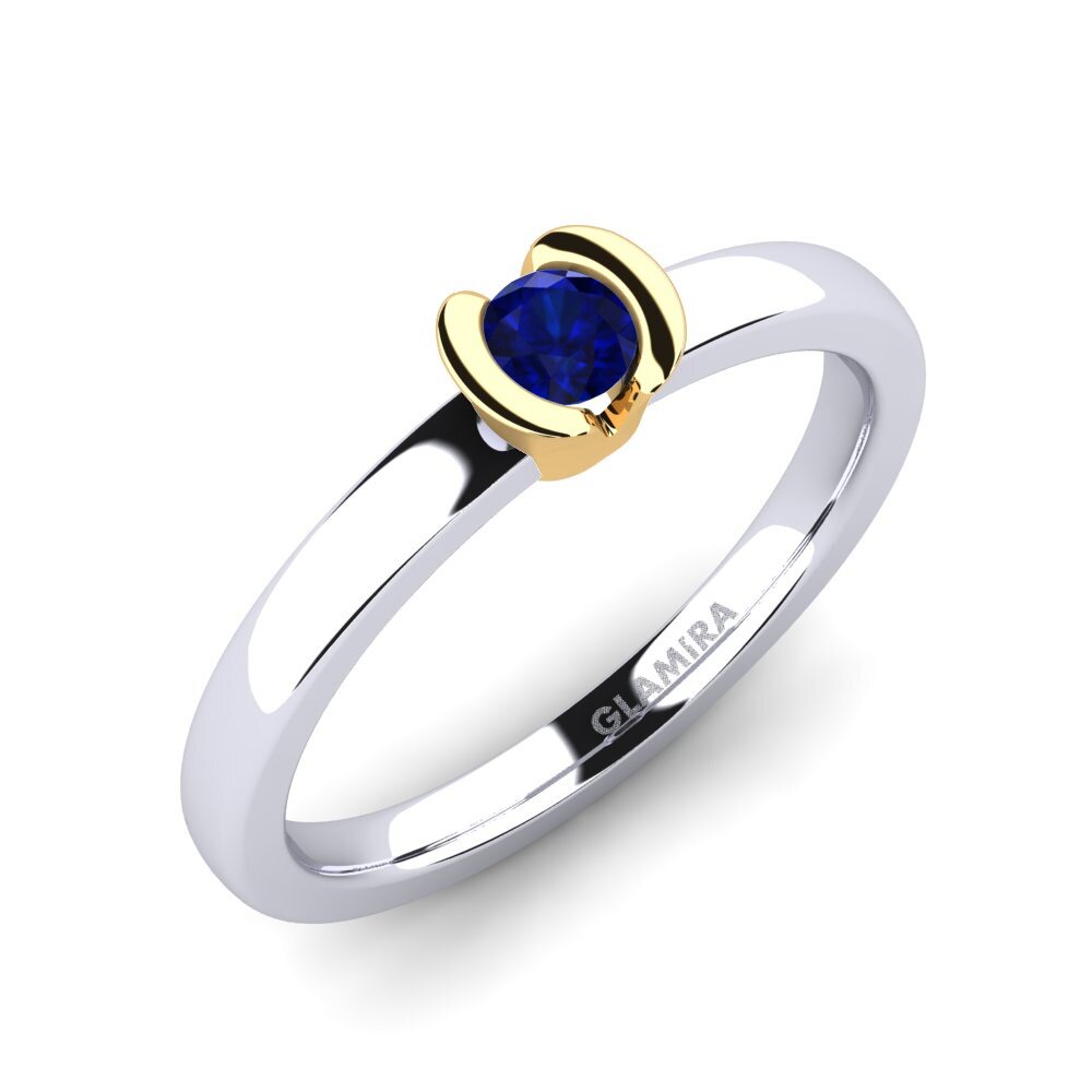 18ct White / Yellow Gold Sapphire Engagement Ring Farrah 0.16crt