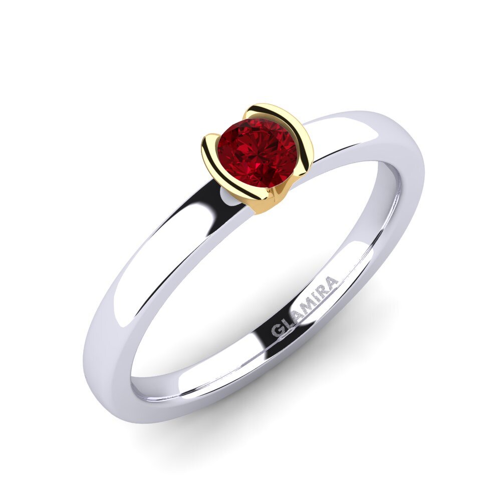 Bague De Fiançailles En Or Blanc 14k - Rubis Rose Lab Créé 2,25 Carats - Halo