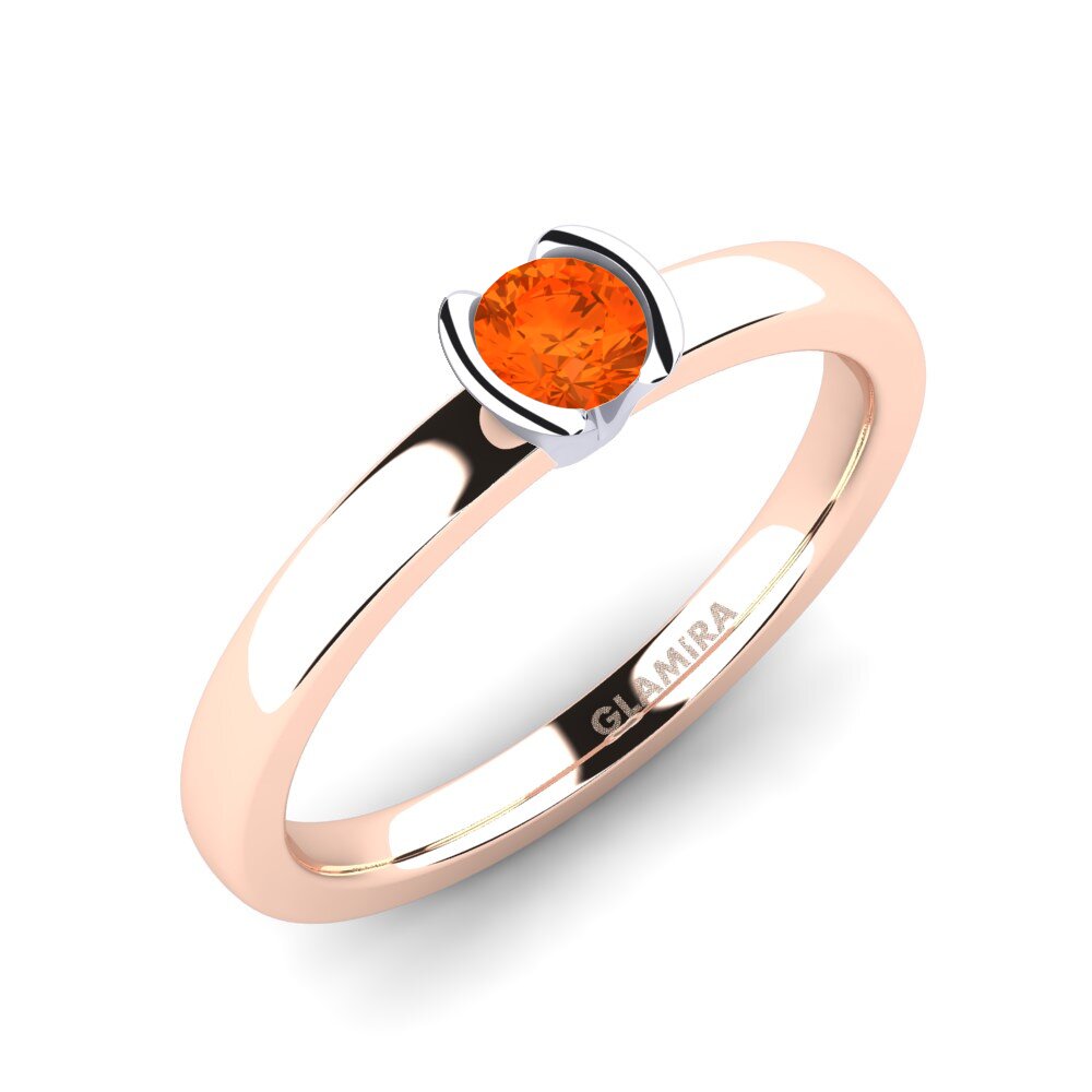 14ct Rose / White Gold Fire-Opal Engagement Ring Farrah 0.25crt