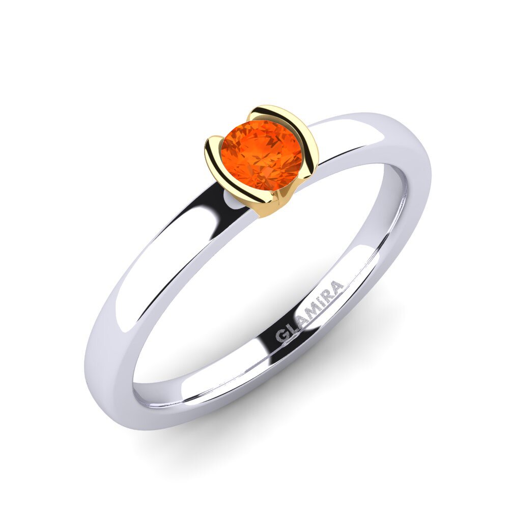 14ct White / Yellow Gold Fire-Opal Engagement Ring Farrah 0.25crt