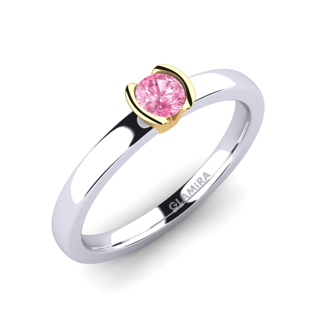 14ct White / Yellow Gold Pink Sapphire Engagement Ring Farrah 0.25crt