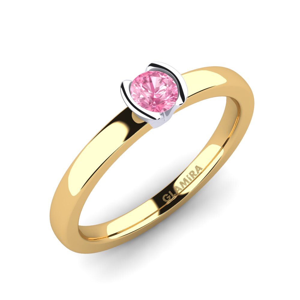 18ct Yellow / White Gold Pink Sapphire Engagement Ring Farrah 0.25crt