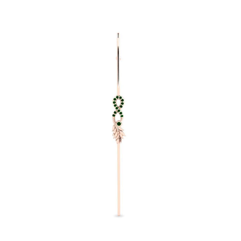Rotgold 585 Grüner Zirkonia Ohrpiercings Farton