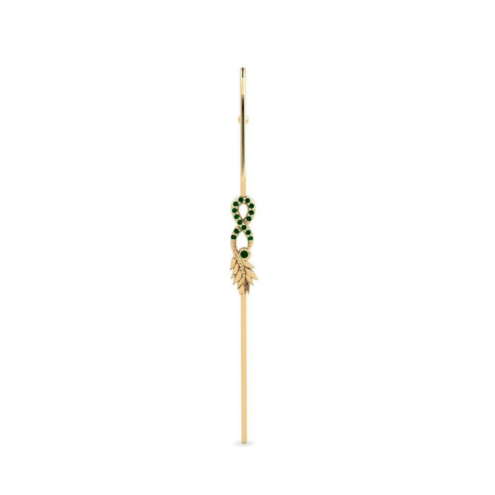 9ct Yellow Gold Green Zirconia Ear Piercing Farton