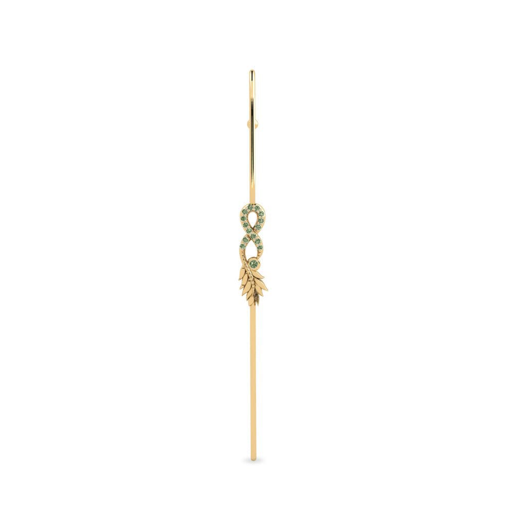 9ct Yellow Gold Green Diamond Ear Piercing Farton