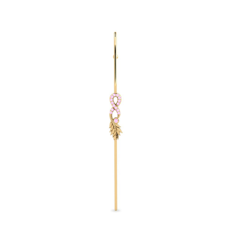 14ct Yellow Gold Pink Sapphire Ear Piercing Farton