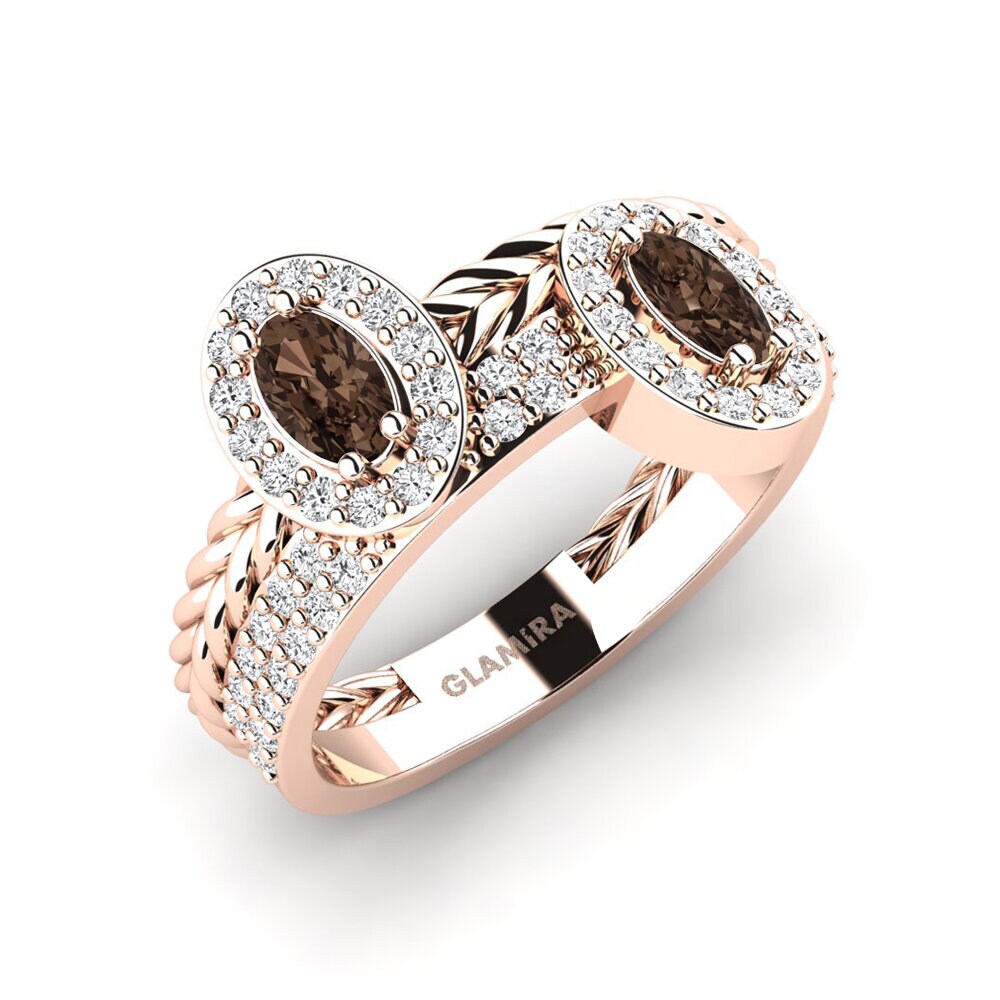14ct Rose Gold Smoky Quartz Ring Haydrs