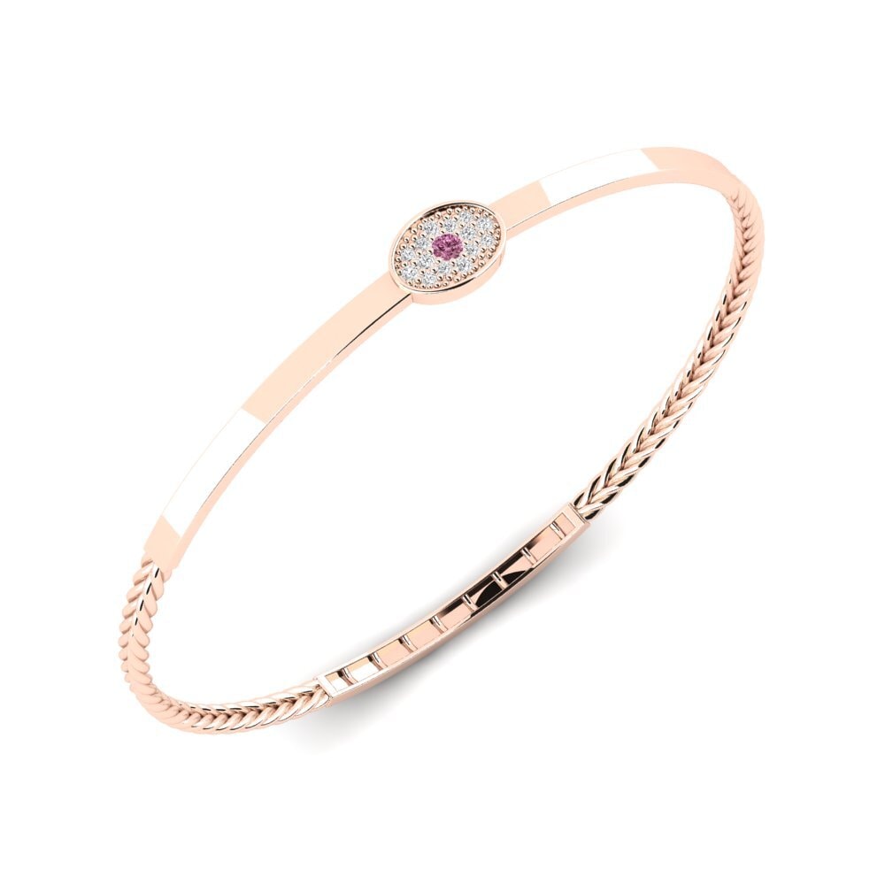 Or rose 14k Grenat de Rhodolite Bracelet jonc femme Fastpass