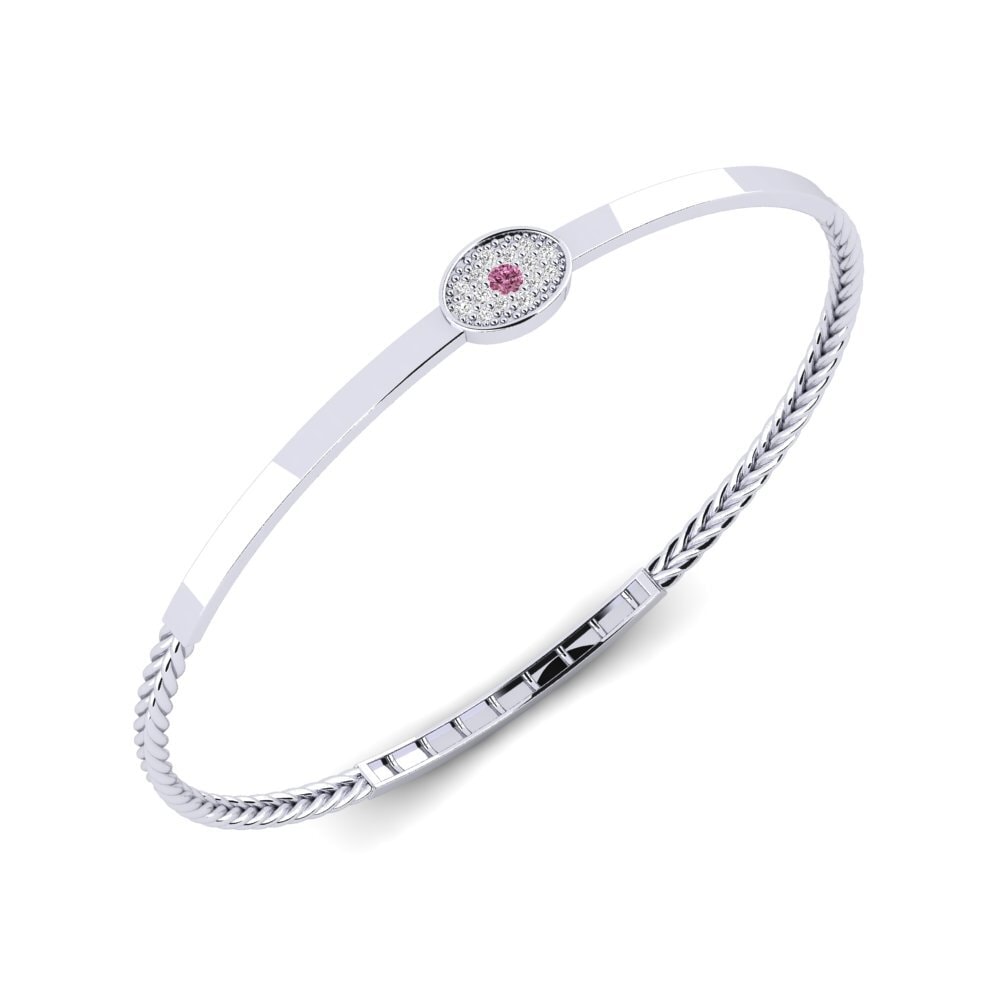 Argent Blanc Grenat de Rhodolite Bracelet jonc femme Fastpass