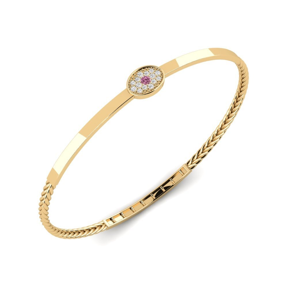 Or Jaune 14k Grenat de Rhodolite Bracelet jonc femme Fastpass