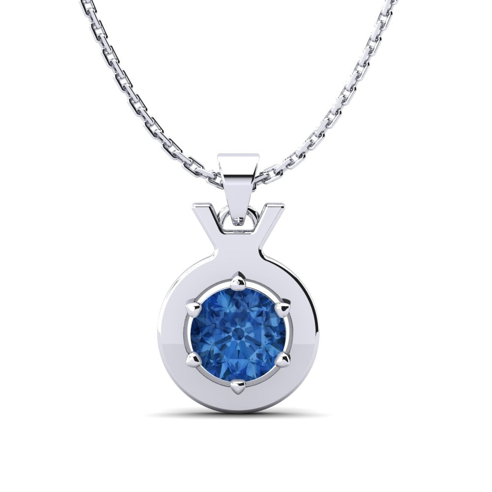 Zircônia azul escuro Pingente Feminino Faunus
