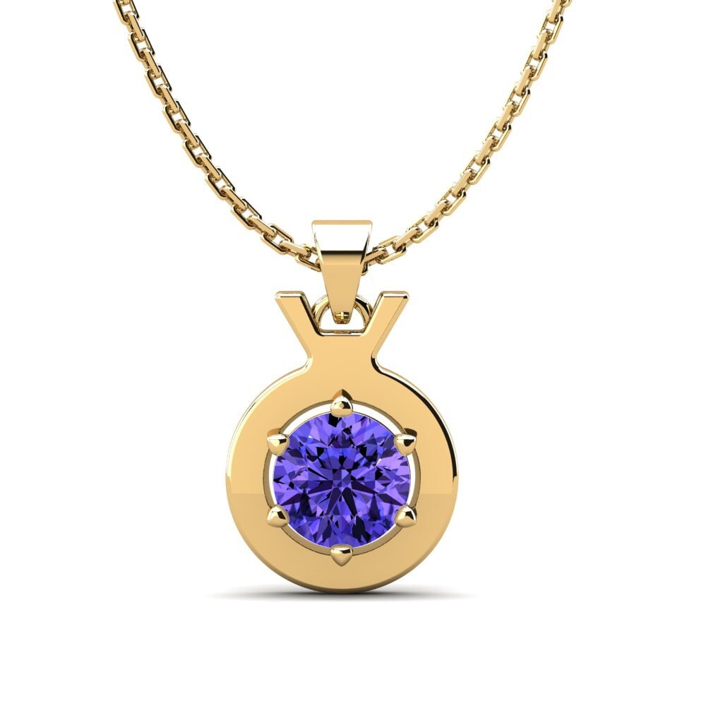 Gelbgold 585 Tansanit Damen anhänger Faunus