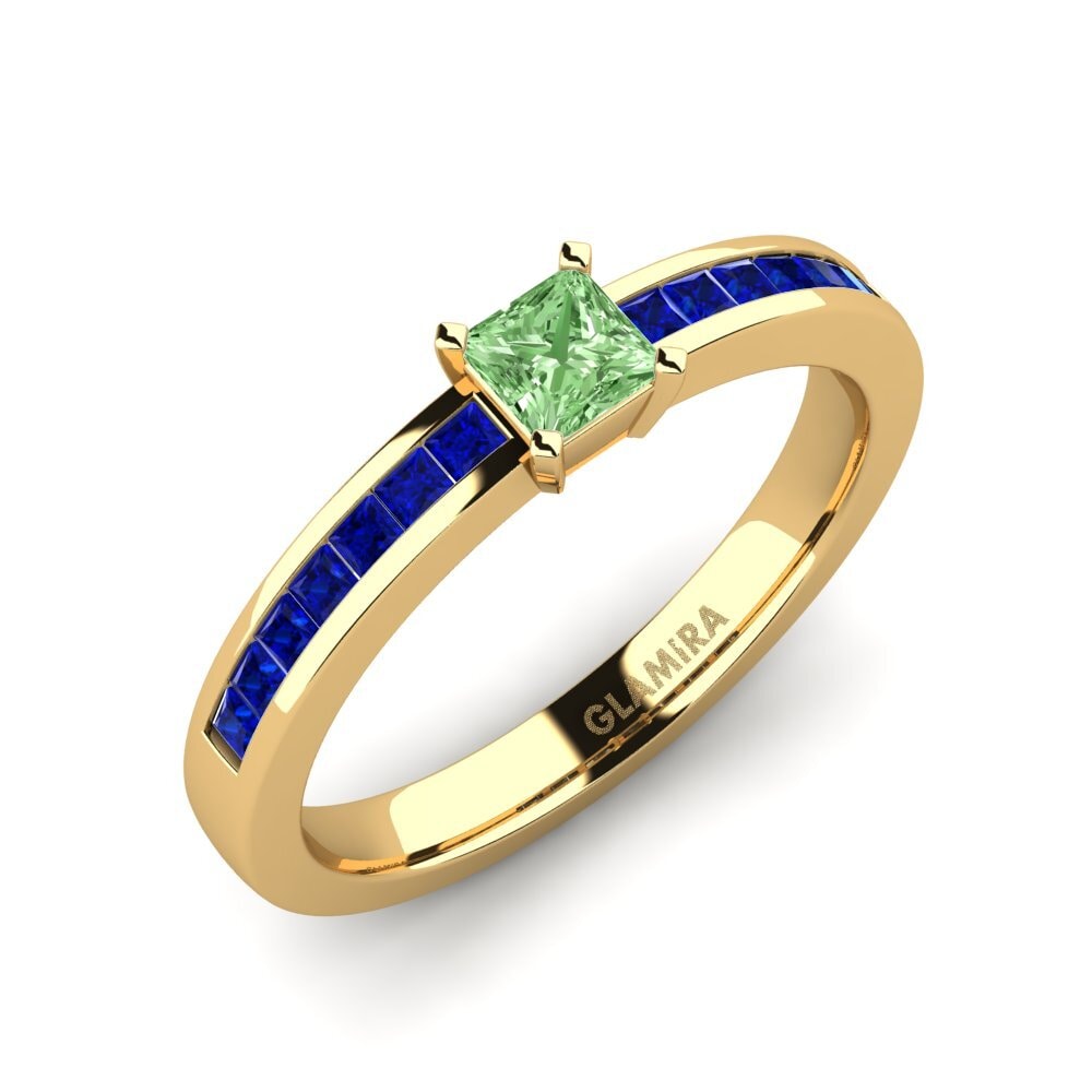Diamante Verde Anillo de compromiso Fausta 0.27 crt