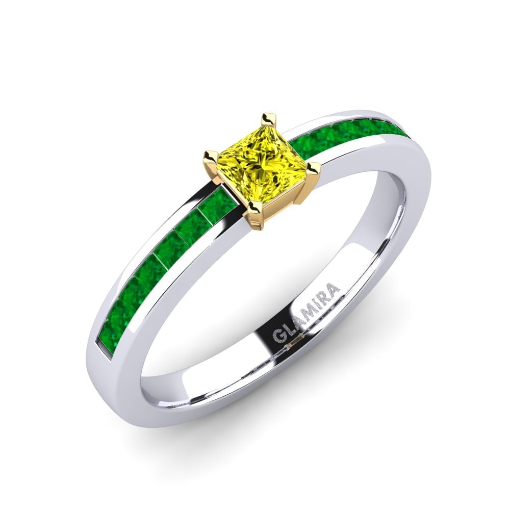 14K White & Yellow Gold Engagement Ring Fausta 0.27 crt