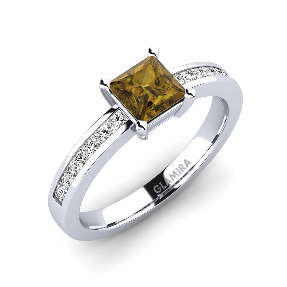 Nhẫn đính hôn Fausta 0.93 crt Đá Zircon Nâu