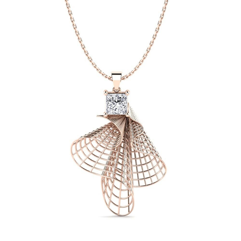 Dây chuyền Vàng Hồng 18K Kim Cương Nhân Tạo Fusion