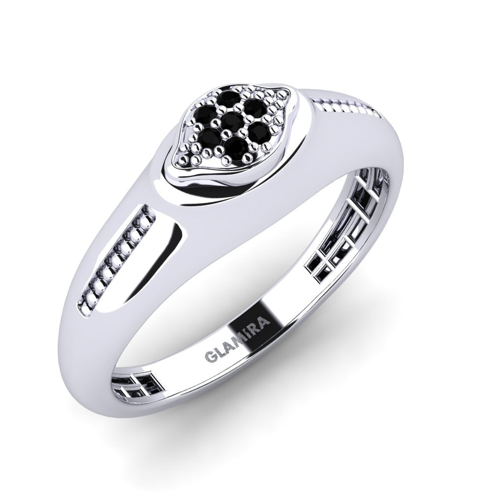 950 Palladium Black Diamond Men's Pinky Ring Fawabla