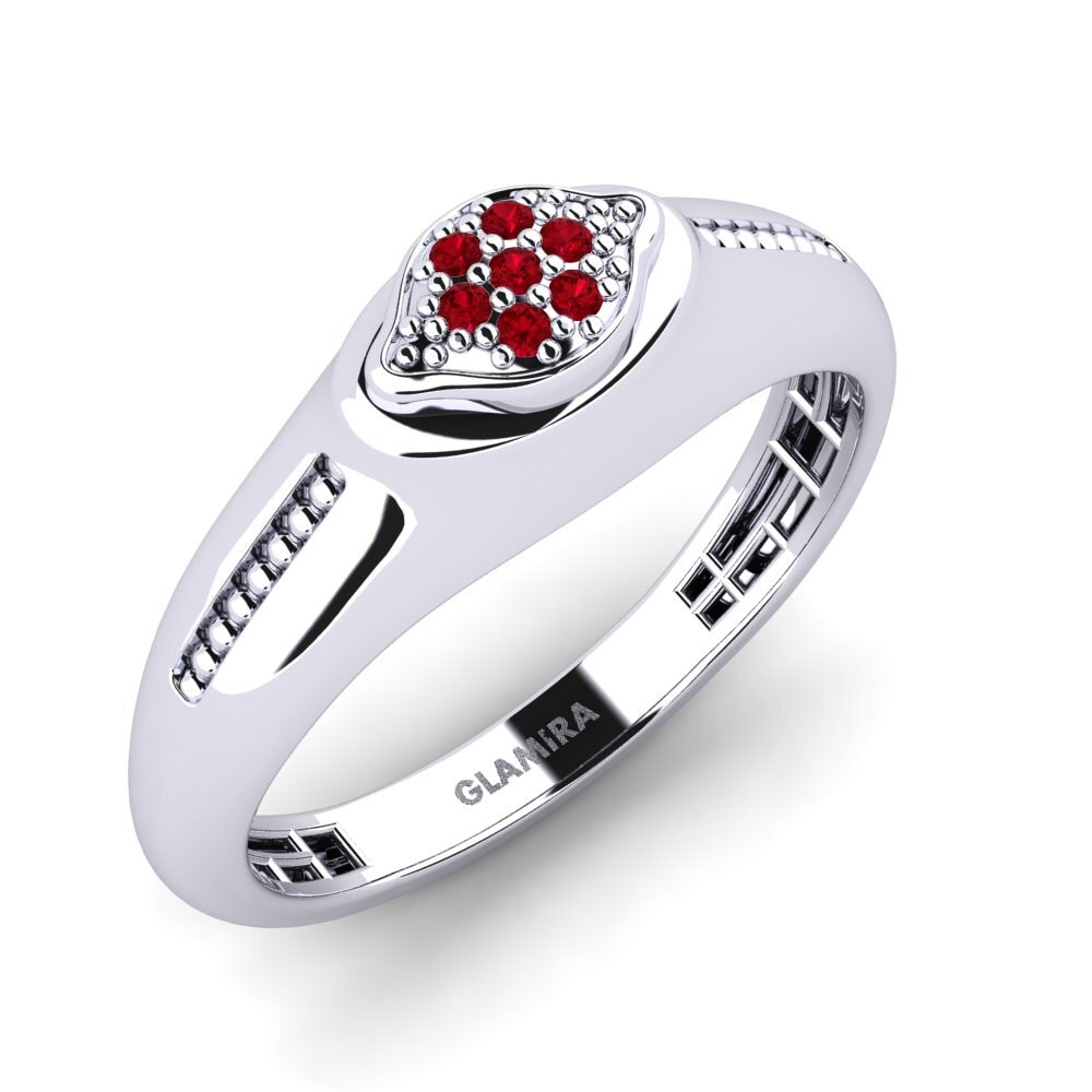 Circonita Roja Anillo de dedo meñique para hombre Fawabla