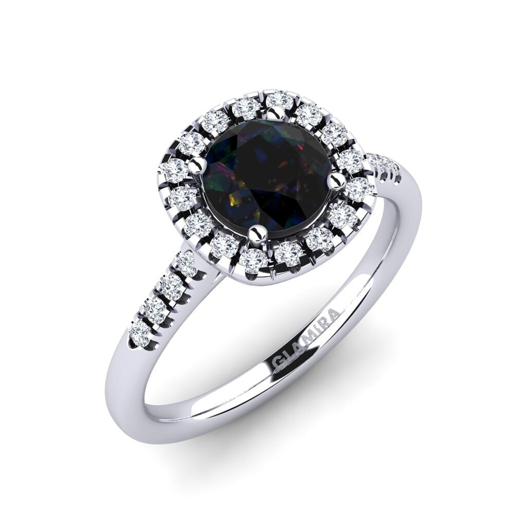 Black Opal Engagement Ring Fayette