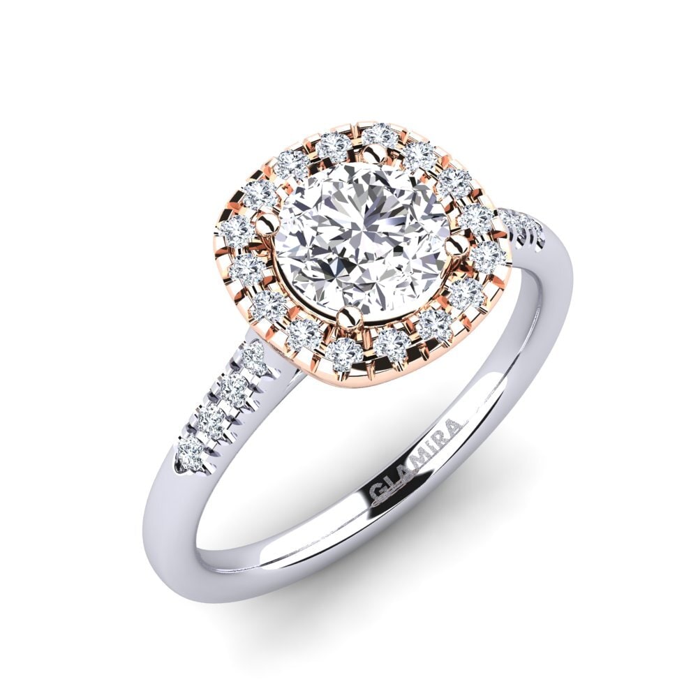 18k White & Rose Gold Engagement Ring Fayette