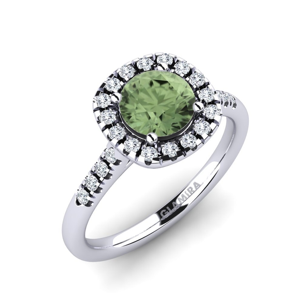 Zafiro Verde Anillo de compromiso Fayette