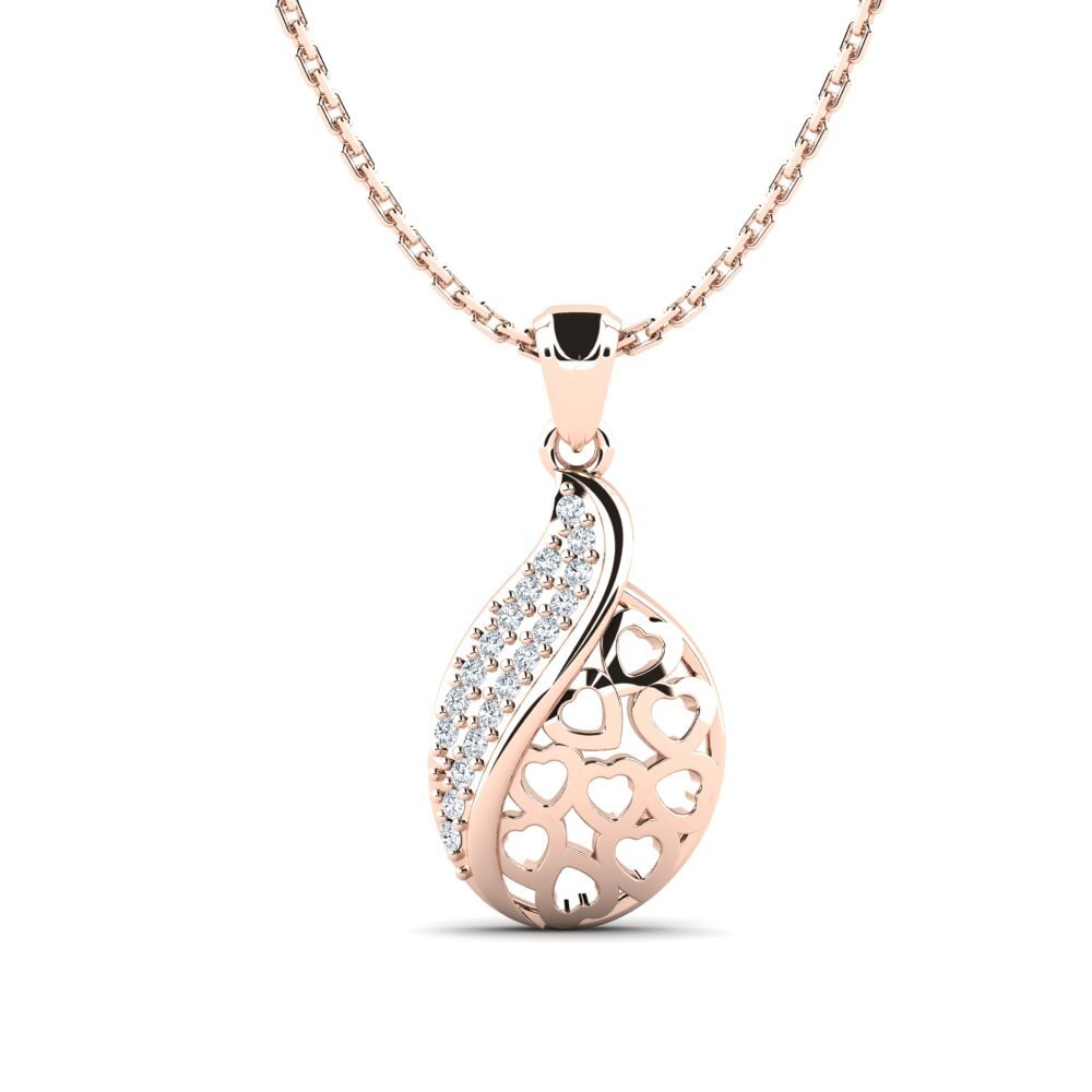 Or rose 585 Pendentif pour femme Fayina