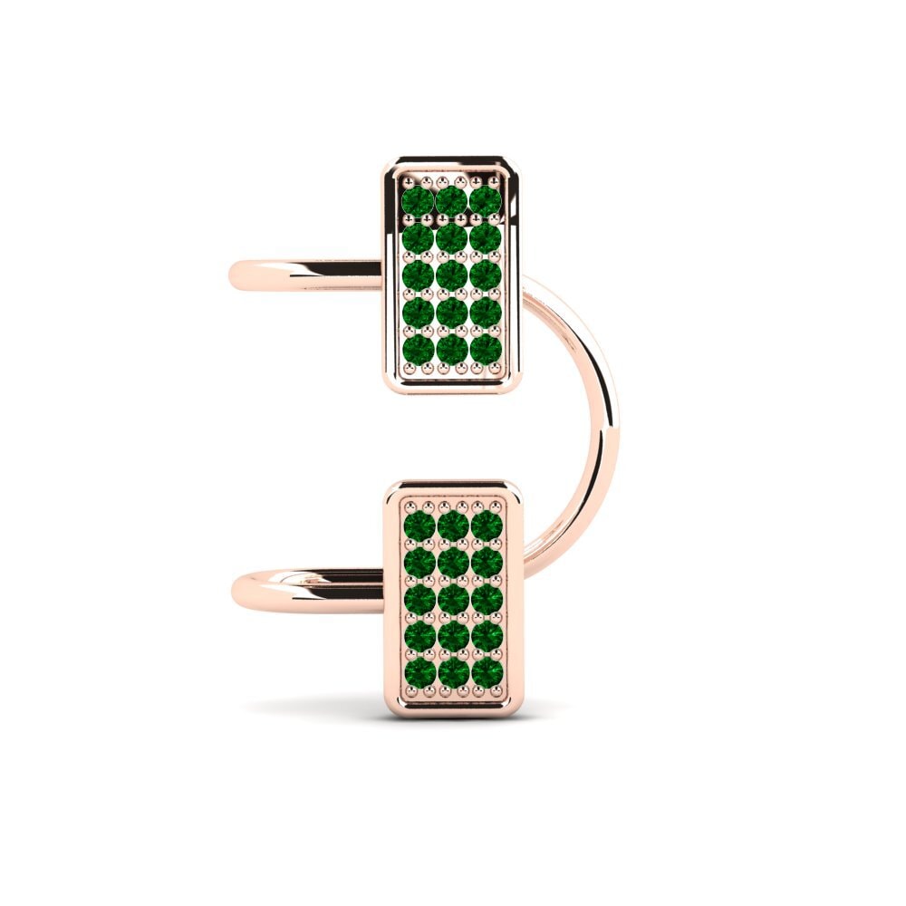 14k Oro Rosa Circonita Verde Pendiente de mujer Feaster
