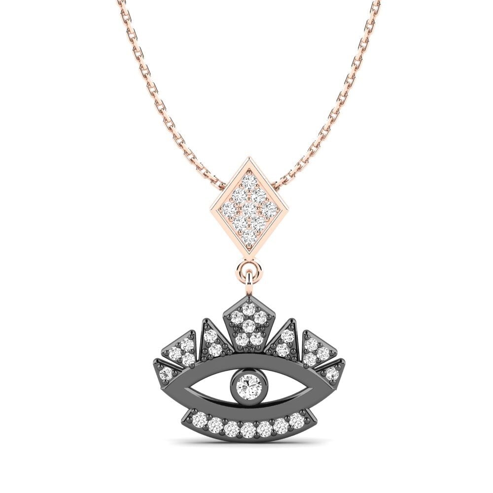 14k Oro Rosa Moissanita Colgante de Mujer Fecha