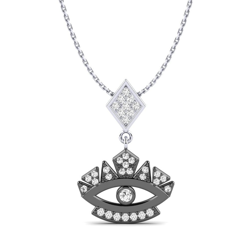 14k Oro Blanco Moissanita Colgante de Mujer Fecha