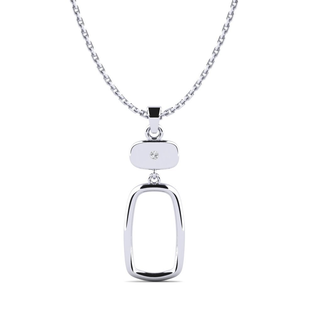 Plata 925 Diamante cultivado en laboratorio Colgante de Mujer Fegujonis