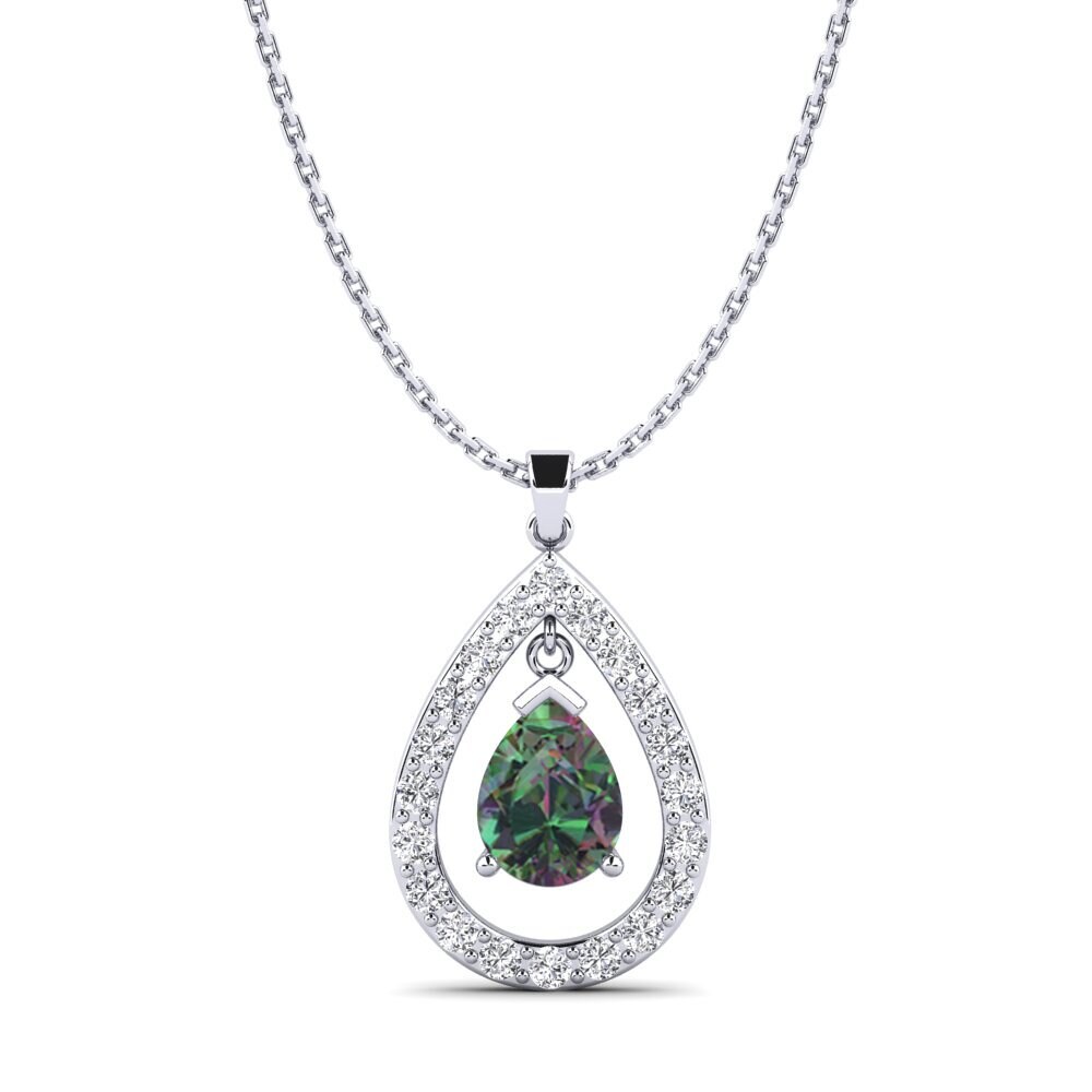 Pear Mystic Topaz Women's Pendant Feinese