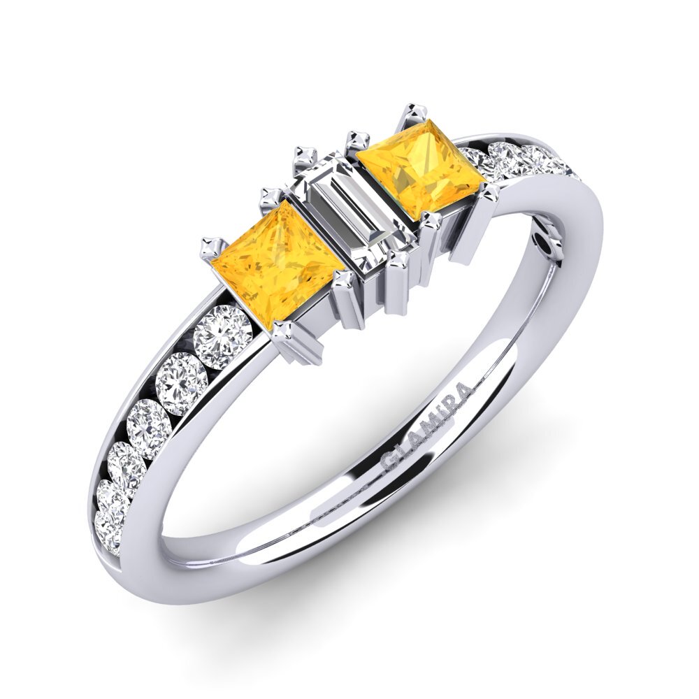 Princess Citrine Engagement Ring Felicidad