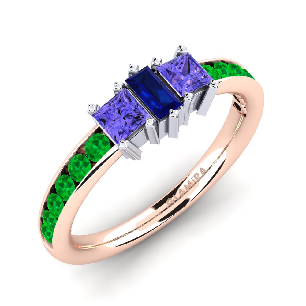 14K Rood & Wit Goud Tanzaniet Verlovingsring Felicidad