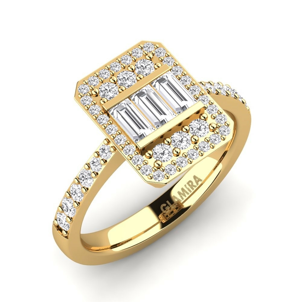 Exclusive Engagement Rings Felisha 585 Yellow Gold White Sapphire