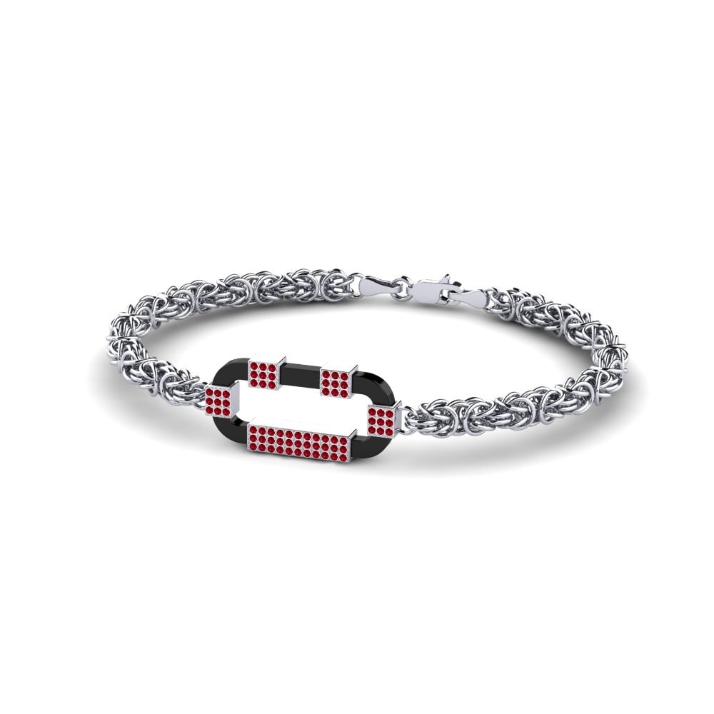 950 Palladium Red Zirconia Women's Bracelet Fellers
