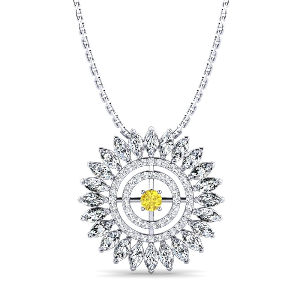 Zafiro amarillo Colgante de Mujer Femila