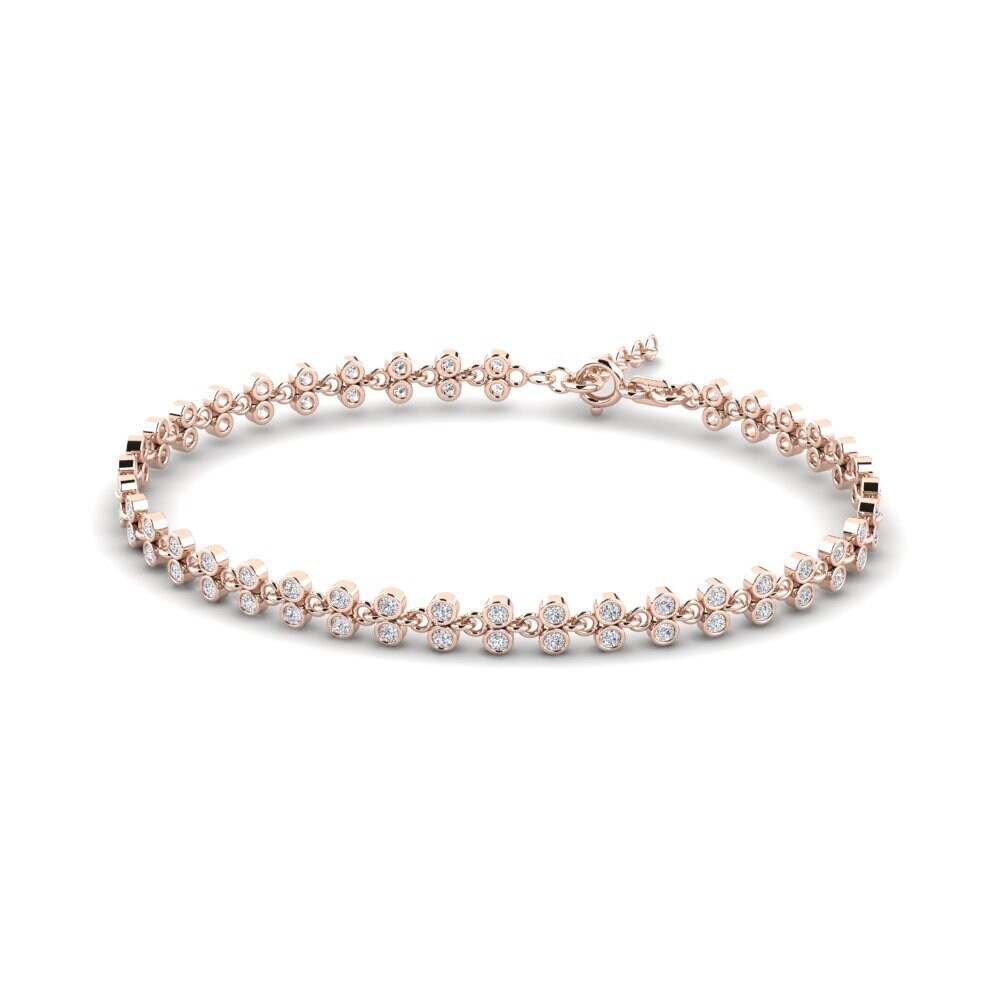 9k Oro Rosa Diamante cultivado en laboratorio Pulsera de Mujer Fenella
