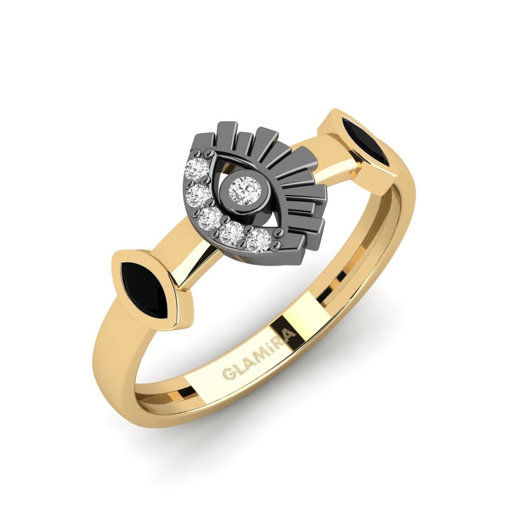 14k Oro Amarillo Anillo Fenestro