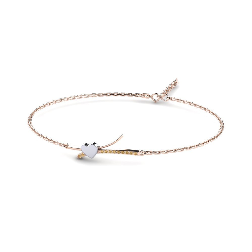 9ct Rose & White Gold Brown Diamond Women's Bracelet Fenncen