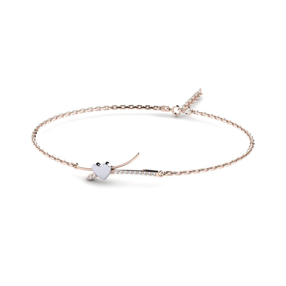 9ct Rose & White Gold White sapphire Women's Bracelet Fenncen