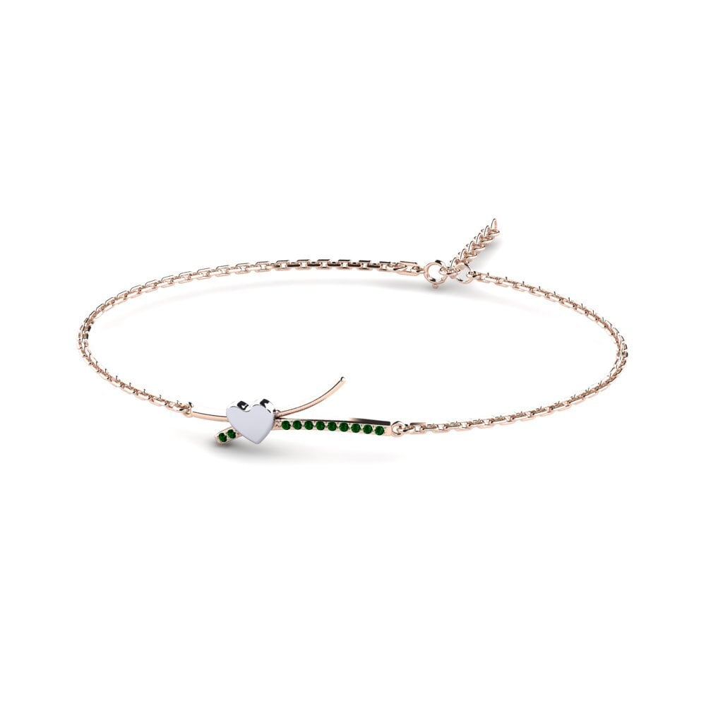 9ct Rose & White Gold Green Zirconia Women's Bracelet Fenncen