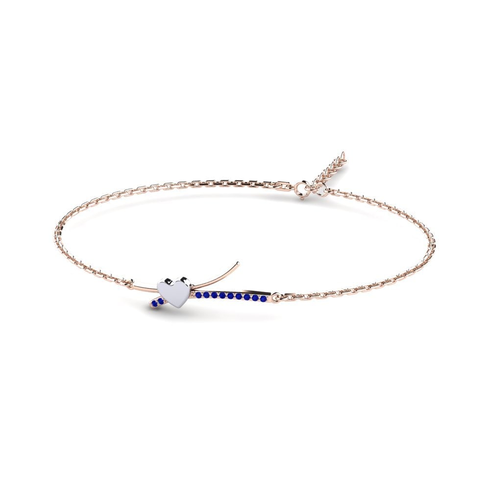 9ct Rose & White Gold Sapphire Women's Bracelet Fenncen