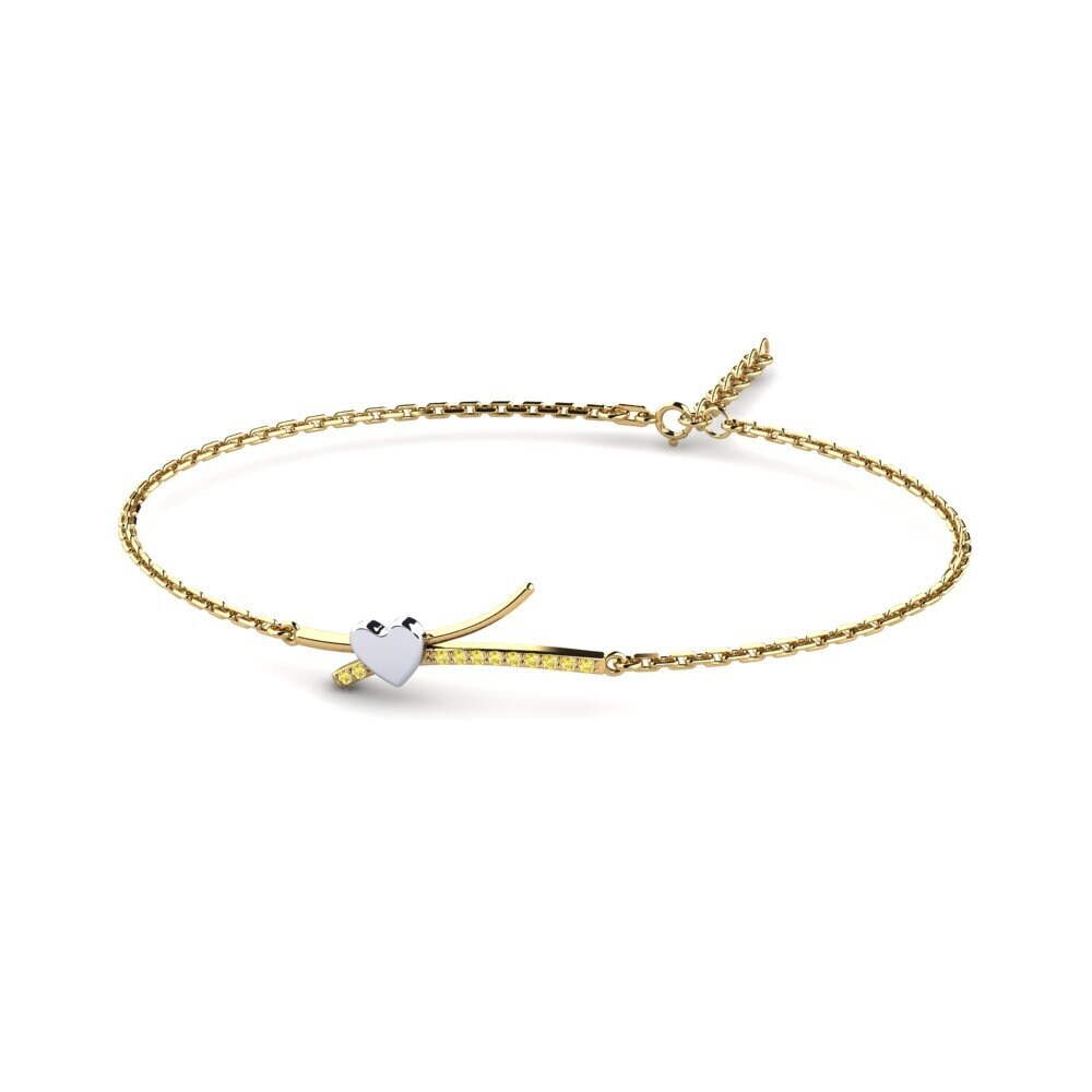 9ct Yellow & White Gold Yellow Sapphire Women's Bracelet Fenncen