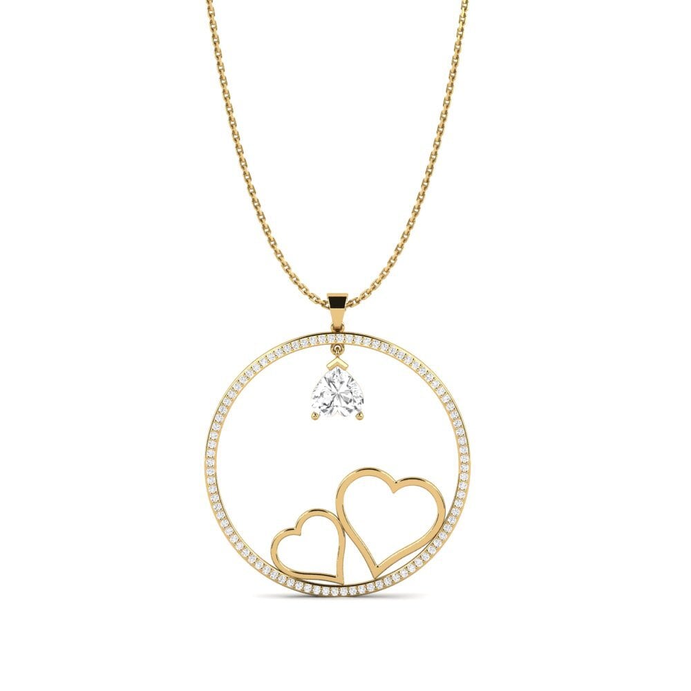 Trái Tim Đá Sapphire Trắng Mặt dây chuyền nữ Feodora