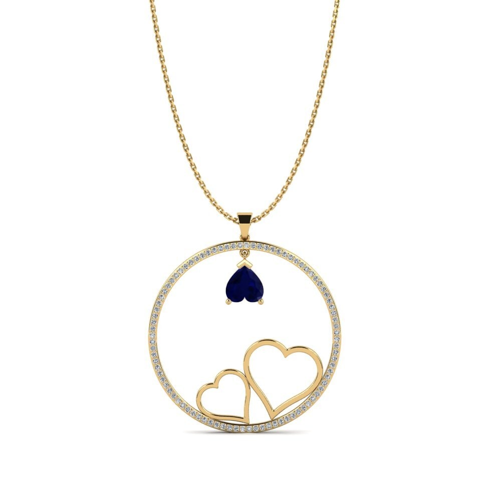 Trái Tim Đá Sapphire Mặt dây chuyền nữ Feodora