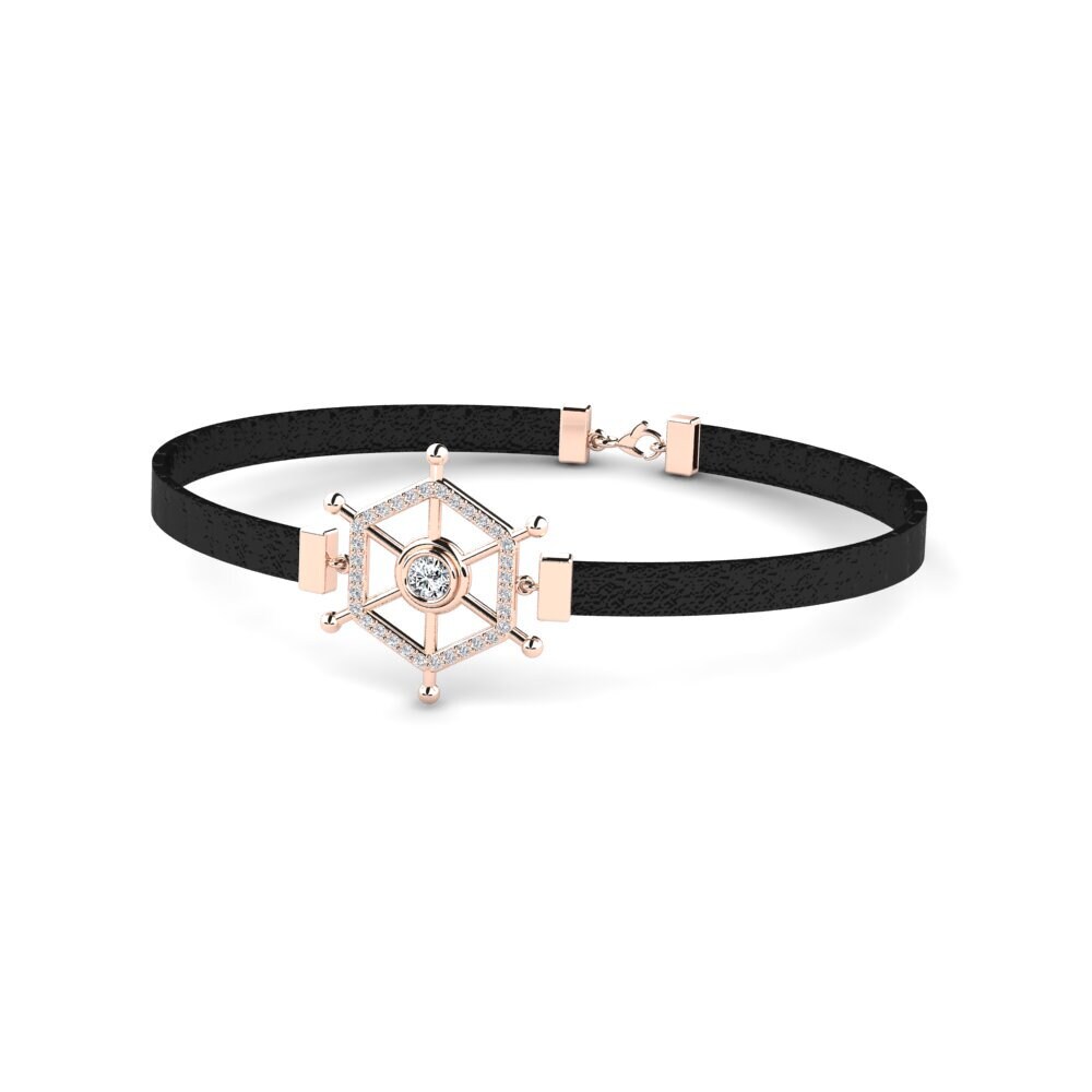 18ct Rose Gold Zirconia Men's Bracelet Feofan