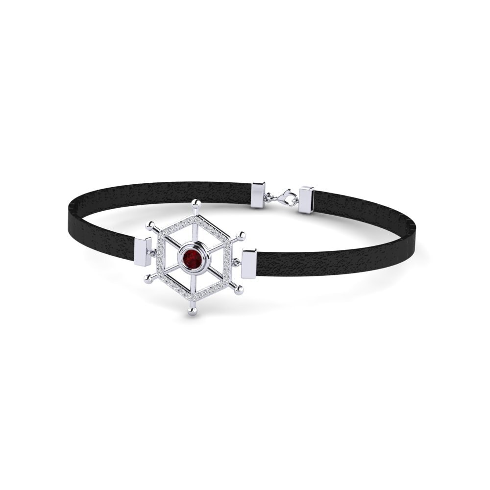950 Platinum Garnet Men's Bracelet Feofan