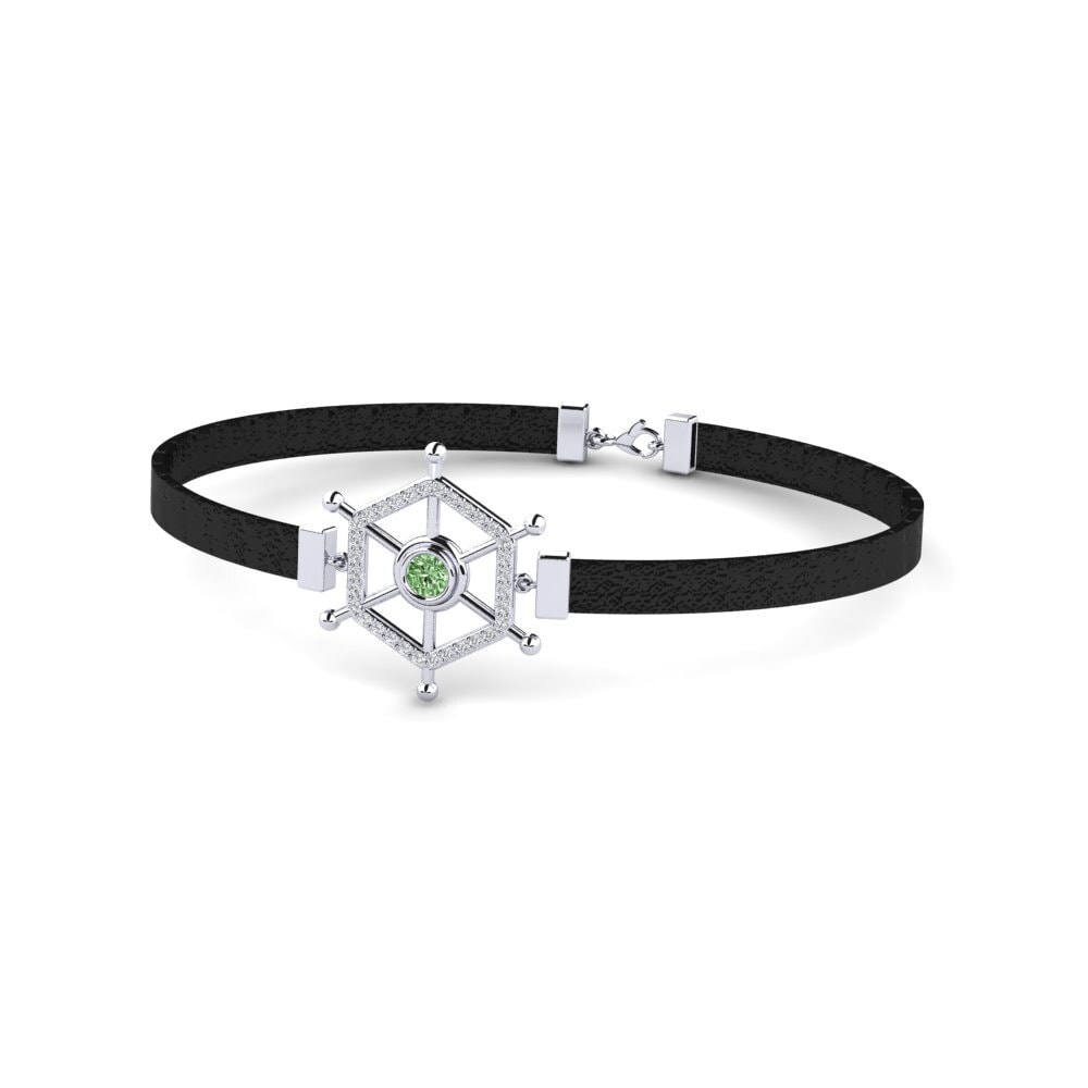 950 Palladium Green Diamond Men's Bracelet Feofan