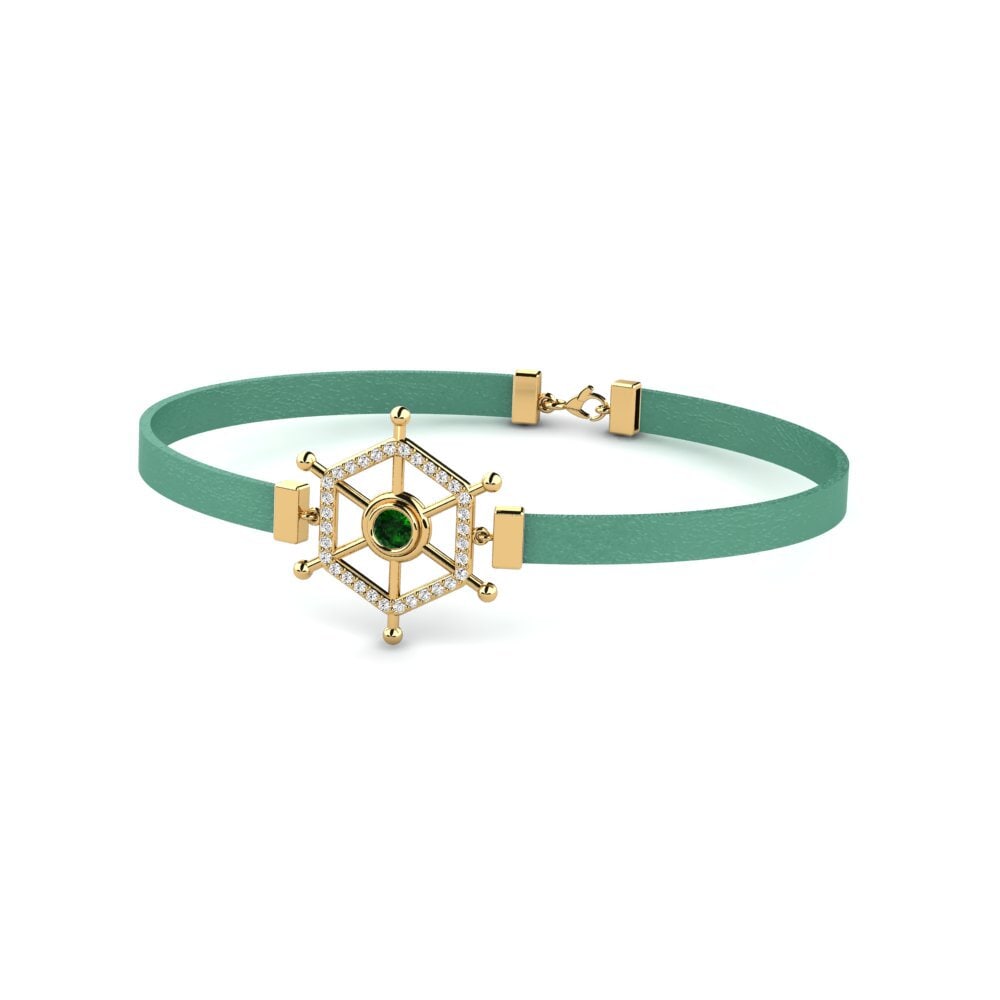 Turmalina verde Pulsera para hombre Feofan