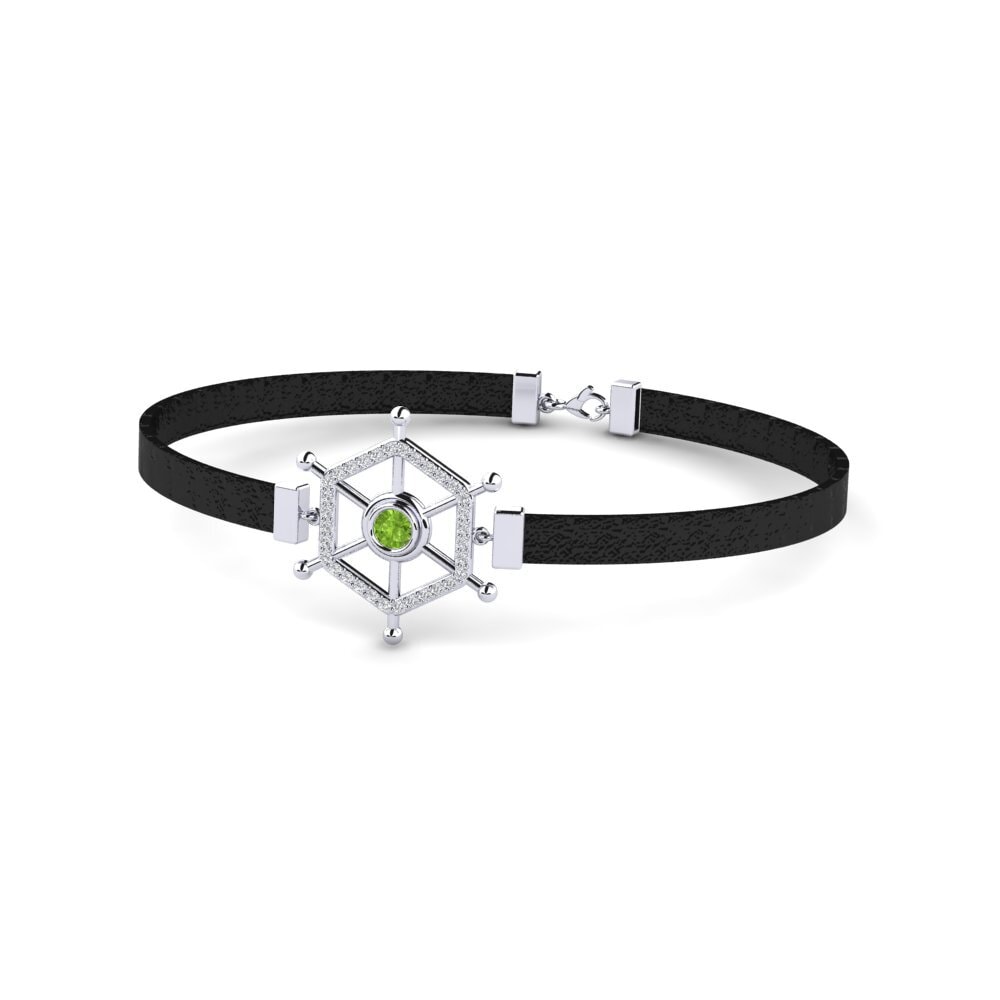 950 Platinum Peridot Men's Bracelet Feofan